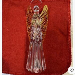 Gorham Gold and Clear Angel Ornament with Brass Wings